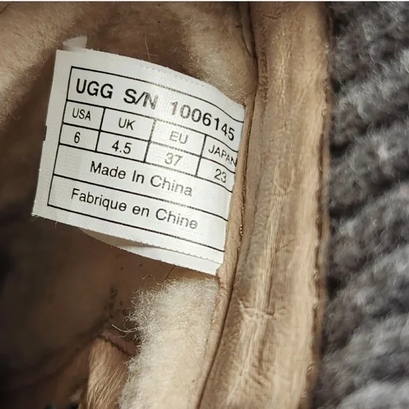 UGG Skylair Boot Women's Size 6 Gray Suede Knit Lined Logo Shearling Tall - Picture 9 of 10